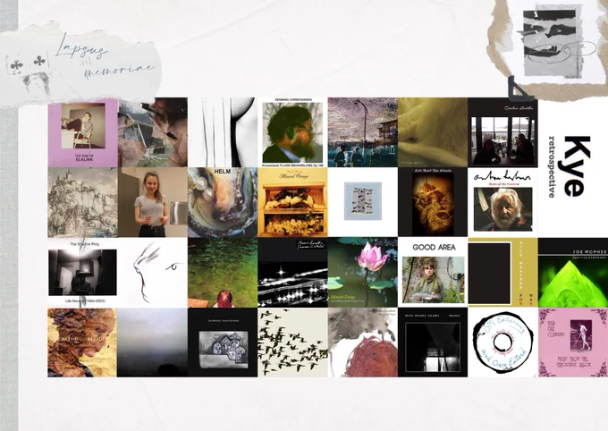 Various album covers from the artists featured in the show.