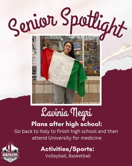 Class of 2026 senior spotlight Lavinia Negri