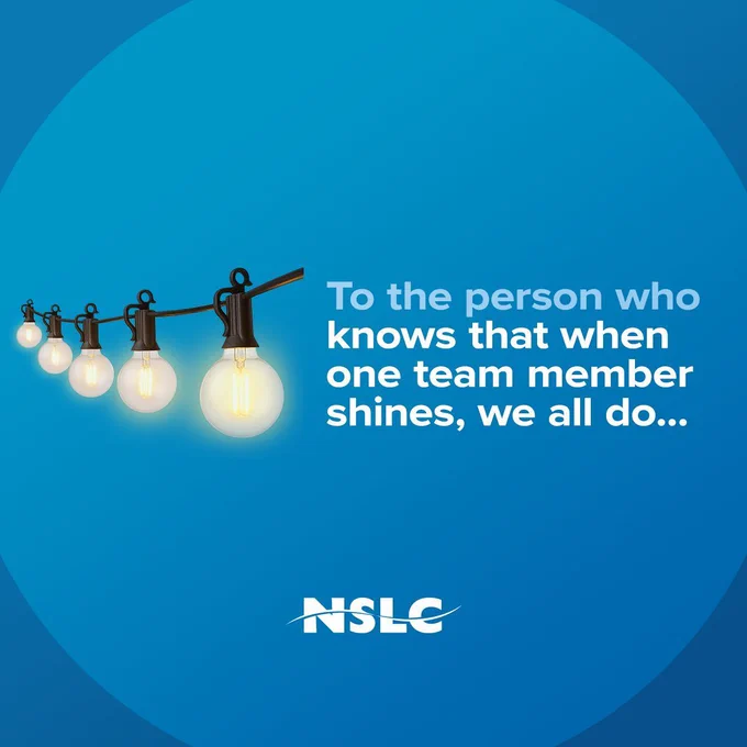 An image of a string of lights. Next to the image is the text, To the person who knows that when one team member shines, we all do...
