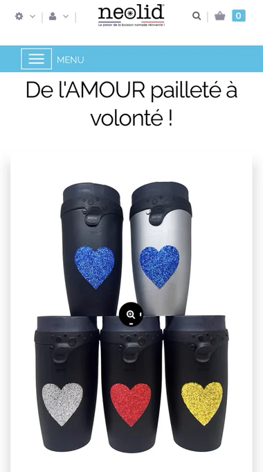 Nouvelle gamme de Twizz noirs ou inox avec un cœur pailleté coloré dessus.