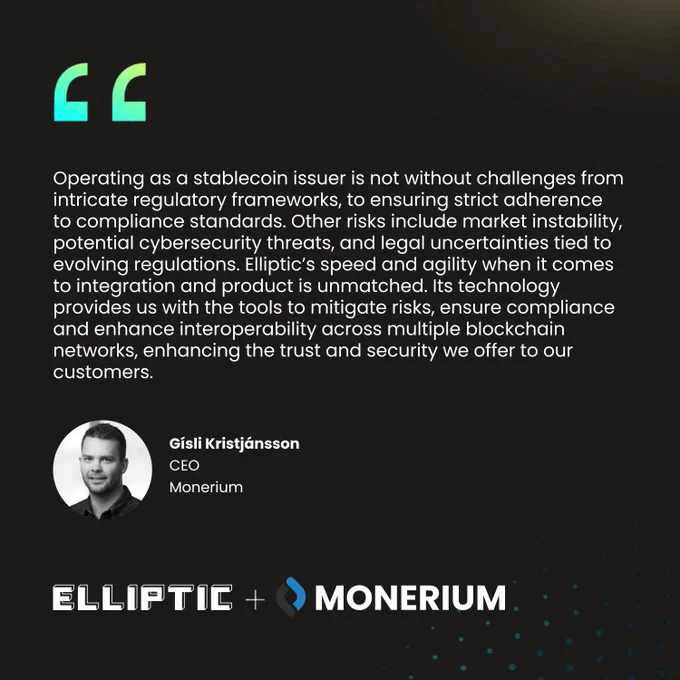 Quote from Monerium CEO Gisli Kristjansson