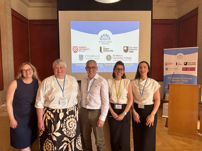A picture of yesterday's KESS seminar panel from Left to Right, Dr Susann Power Ulster, Dr Bronagh Millar QUB and Prof Justin Magee Ulster; and Dr Heather Ritchie and Ms Claudia Allen of QUB.