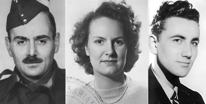 Left: Eugène Bec, LH, MiD
Center: Sonya Butt, MBE, MiD
Right: Pierre-Raimond Glaesner, DSO

SOURCES
https://www.specialforcesroh.com/index.php?threads/bec-francisque-eugene.3590/

https://www.specialforcesroh.com/index.php?threads/butt-sonya-esmee-florence.30166/

https://www.specialforcesroh.com/index.php?threads/glaesner-pierre-raimond.31725/

MORE INFORMATION
https://hannah-howe.com/eves-war/sonya-butt/

https://fr.wikipedia.org/wiki/Sonya_Butt

https://fr.wikipedia.org/wiki/Eugène_Bec 

http://www.plan-sussex-1944.net/anglais/pdf/infiltrations_into_france.pdf