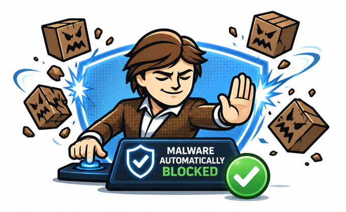 Composer fending off packages, Malware automatically blocked