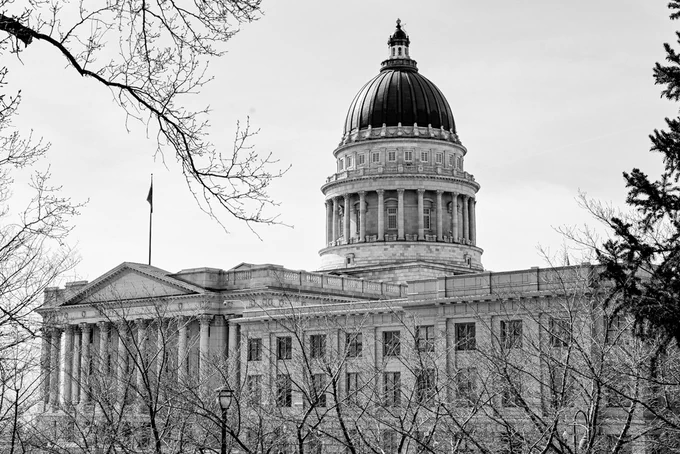 Utah State Capitol in February 2026.