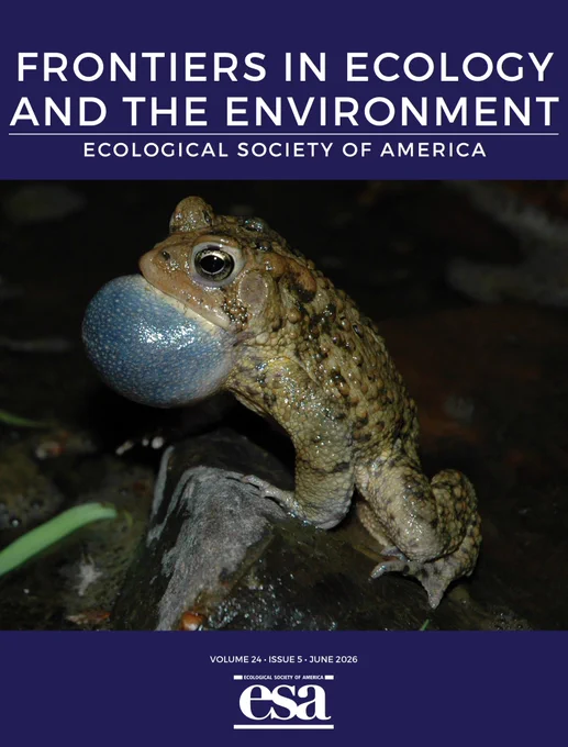 Cover of the June 2026 issue of Frontiers in Ecology and the Environment