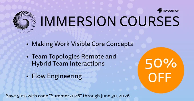 Graphic: Immersion Courses 50% off.