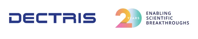 DECTRIS logo plus graphic celebrating 20 Years of Enabling Scientific Breakthroughs