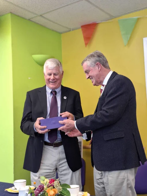 Sutton Vision Chair Michael Parsons shakes the hand of Sir Adrian Johns, Deputy Lord Lieutentant