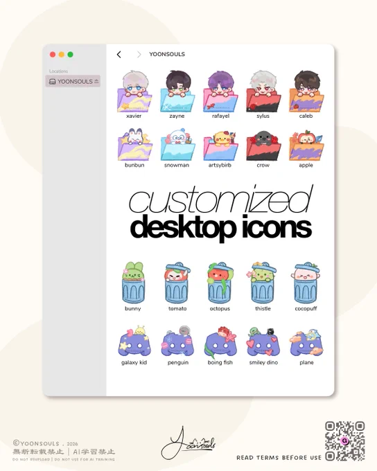 Love and Deepspace Desktop Icons by yoonsouls