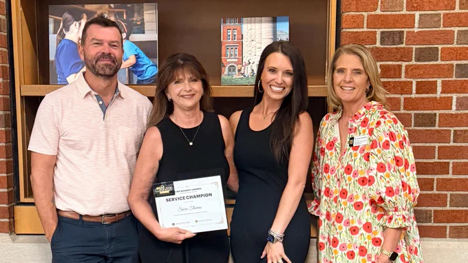 Dr. Thomas with Scott Salmons, Kaitie Bax, and Dr. Amy Ramsdell