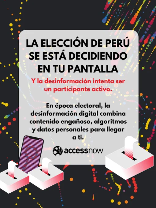 La elección de Perú se está decidiendo en tu pantalla.

Y la desinformación intenta ser un participante activo. 

En época electoral, la desinformación digital combina contenido engañoso, algoritmos y datos personales para llegar a ti.