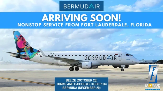 BermudaAir taxiing on the runway at FLL.