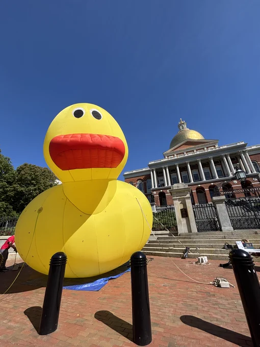 inflatable duck on the state house steps!