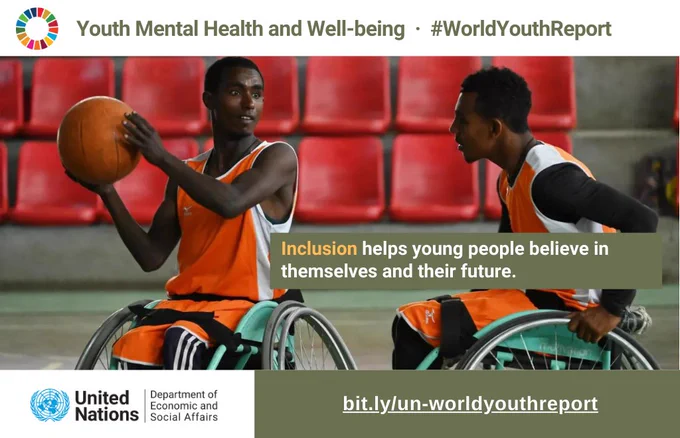 Inclusion helps young people build confidence, resilience, and hope for the future.

@UNDESA’s #WorldYouthReport explores how inclusive policies support youth mental well-being.

🌐https://bit.ly/un-wyr2025
#YouthMentalHealth