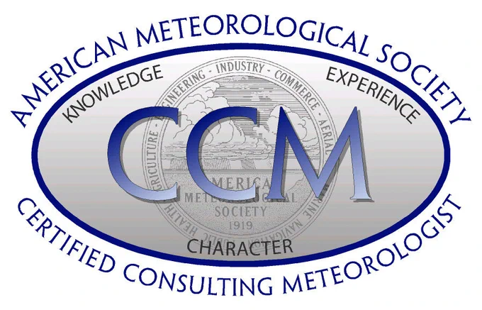 The AMS Certified Consulting Meteorologist seal.