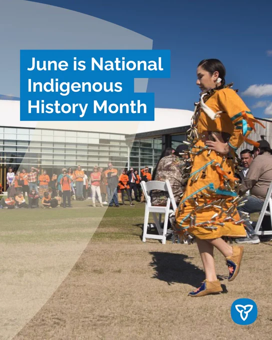 Copy: June is National Indigenous History Month
Alt text: Jingle dress dancer performing on a sunny day