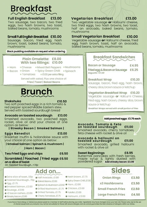 Cafe 40 - 42 New menus are now available
