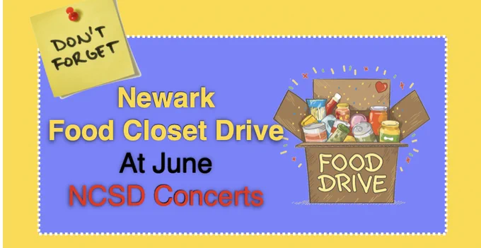 newark food closet drive at june ncsd concerts