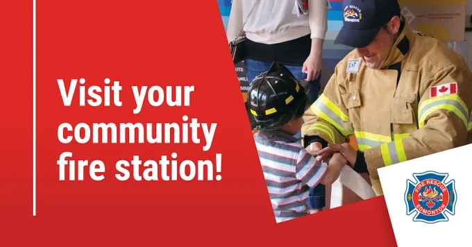 Visit your community fire station!

Image: A firefighter shows firefighting equipment to children at a fire station open house.
