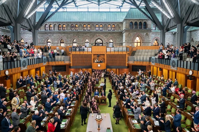Canadian athletes for 2026 Milano Cortina games inside the House of Commons Chamber.