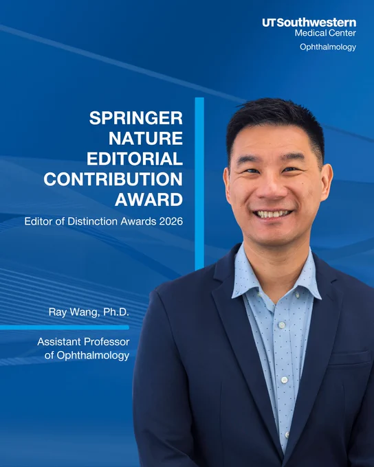 Man smiling in suit, blue background, text reads Springer Nature Editorial Contribution Award