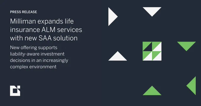 Announcement of Milliman's new SAA solution enhancing life insurance ALM services with liability-aware investment support.