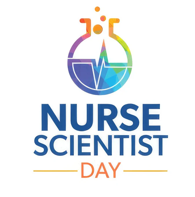 Logo featuring a colorful laboratory flask with a heart rate line inside. Text reads "Nurse Scientist Day."