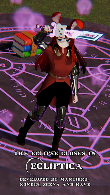 Movie Poster idea made in Blender Cycles for an upcoming game in VRChat called "Ecliptica".