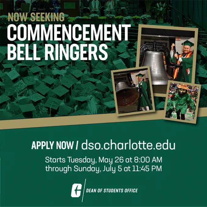 August 2026 graduates (undergraduate students)…Commencement Bell Ringer applications are OPEN!!! #Classof2026 #ringthatbell