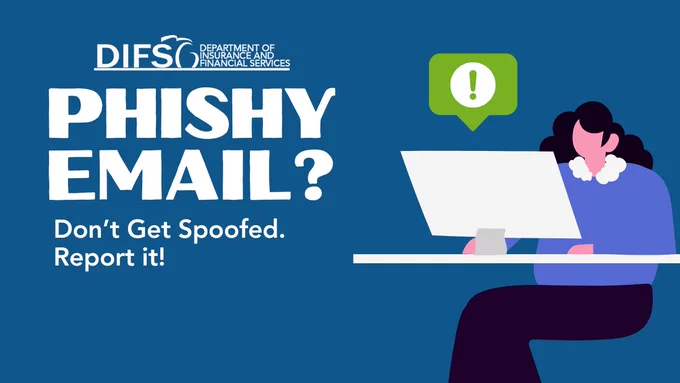 Woman gets suspicious email that reads, “Phishy email? Don’t get spoofed, report it!”