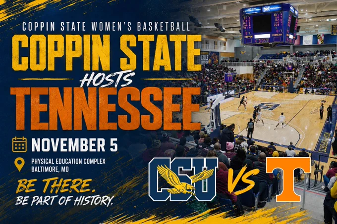 Coppin State women's basketball will host Tennessee on November 5, 2026