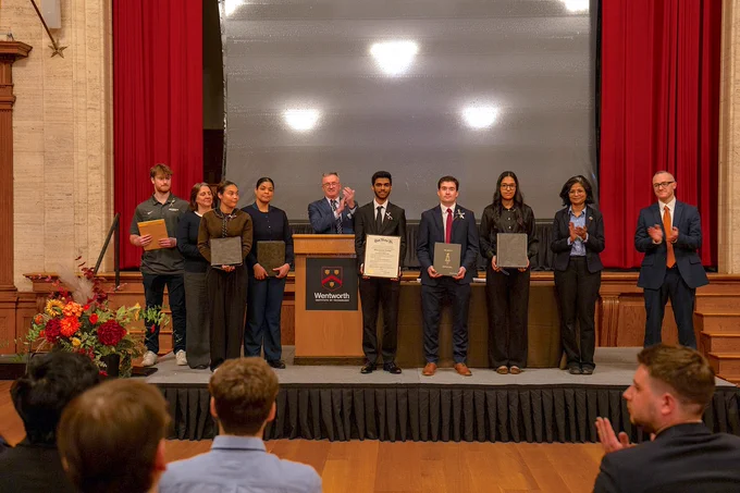 a group of students on a stage