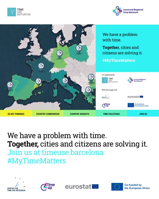 ⏰ #MyTimeMatters ends, but the talk goes on!🗨️ 300,000 people from 30 countries have shared data and solutions against time poverty. Thank you to all institutions and citizens! Time is collective🌍Co-orgs @TimeUseInit #Timentwk With: #EU_Eurostat #CTURandMTUS #Time4All #EUfunded