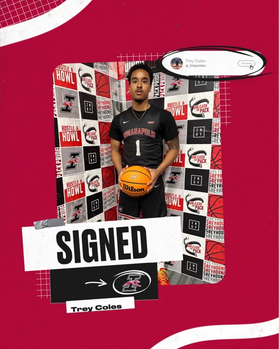 Graphic for an official signee, Trey Coles.