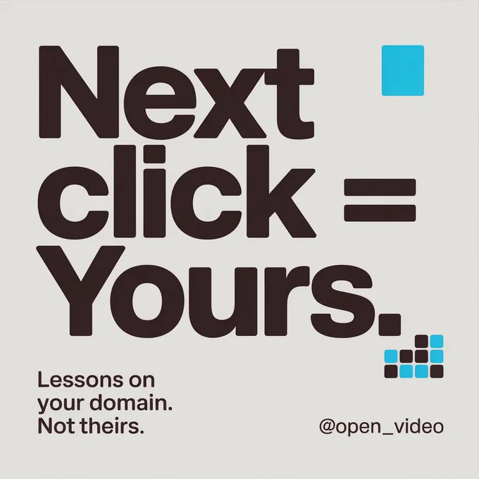 NEXT CLICK = YOURS Lessons on your domain. Not theirs.