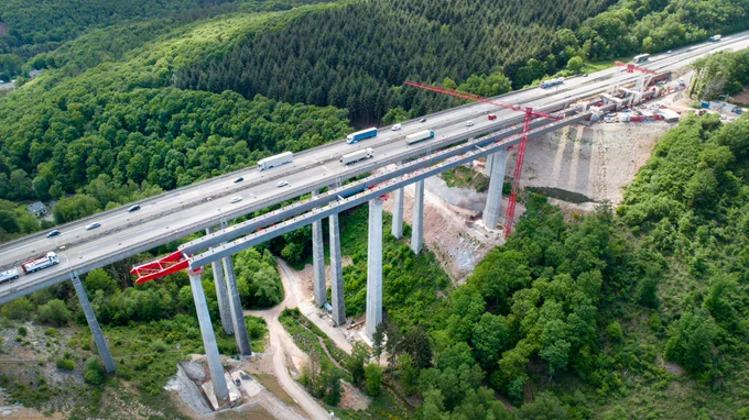 Highway bridge under construction in Germany