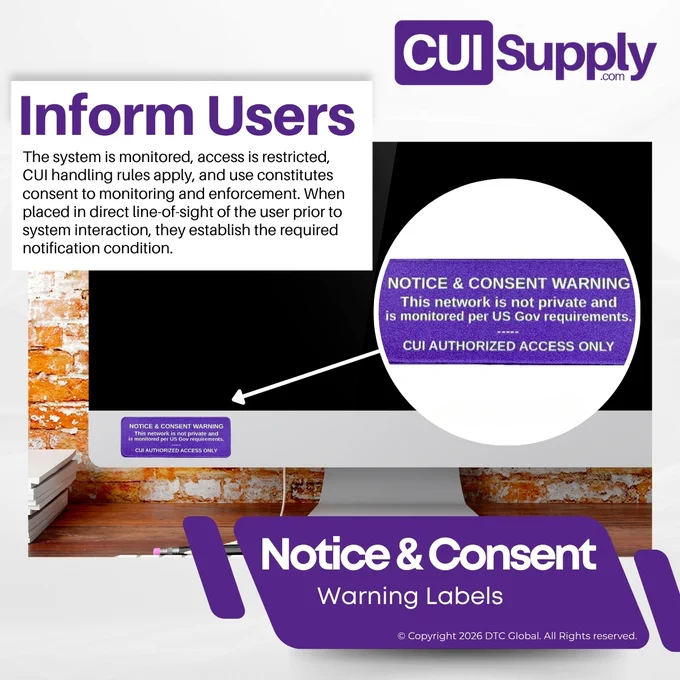 #ThursdayCUITip- Strengthen your audit defensibility by integrating labels, such as the CUI Network Notice & Consent Warning Labels, into your broader compliance program.