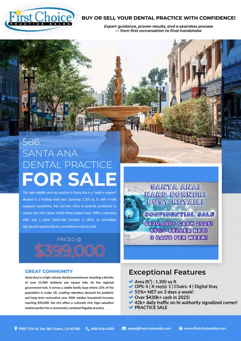 586 Santa Ana - Orange County Dental Practice for Sale