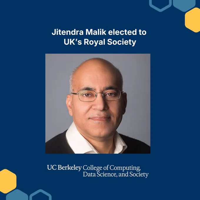 Jitendra Malik. Text reads: “Jitendra Malik elected to UK’s Royal Society.”