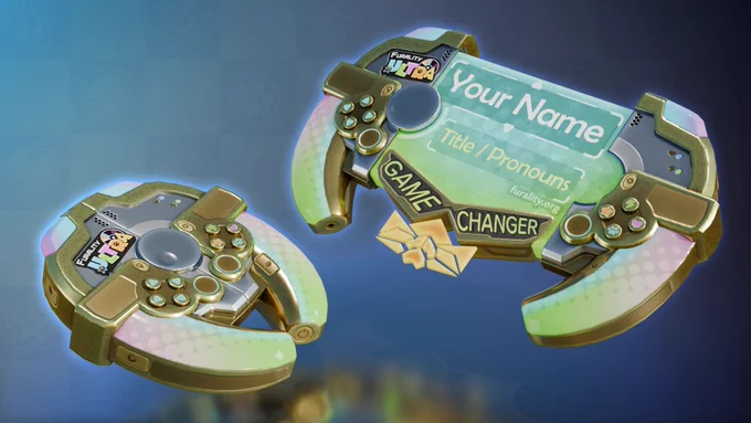 An extravagant game-controller style badge asset for Game Changer tier, which comes with a collapsed shell version!