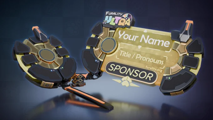 A golden an intricate Sponsor badge asset, which comes with a collapsed shell version!