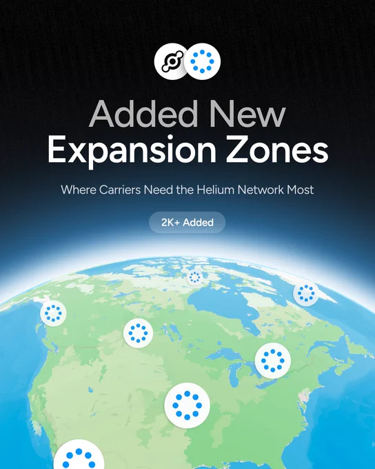 Added New Expansion Zones. Where Carriers Need the Helium Network Most. 2K  Added.