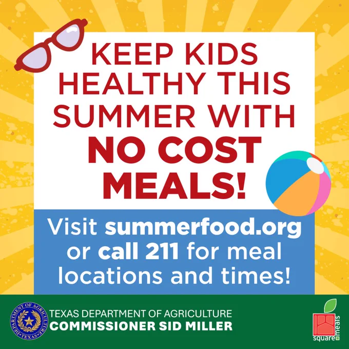 Summer No Cost Meals - Call 211