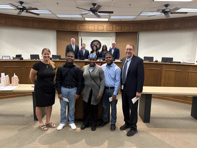 Picture with the Mayor of Plantation, students, parent and city council members.