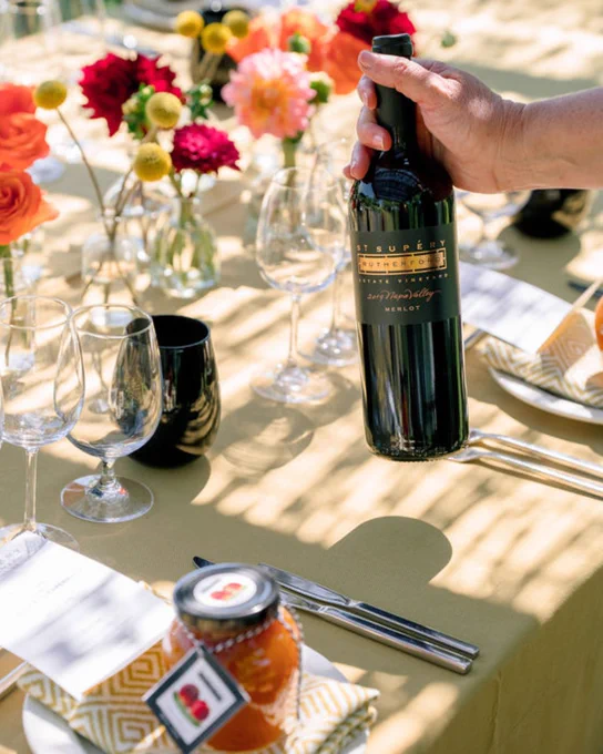 St Supery Merlot served with items from the grill this summer in Napa Valley