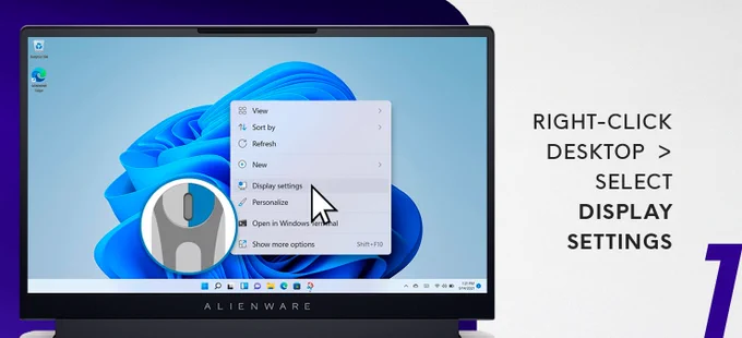 Right click on the desktop and select 'display settings'. 