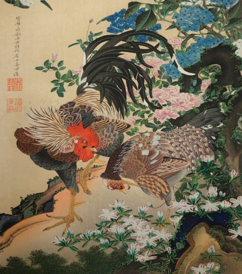 Jakuchu meigashu (Jakuchu's Masterworks). Pictures by ItoJakuchu, edited by Tajima Shiichi, published by Kansai Shashin Seihan Insatsu in 1904. NDL Call Number 400-48.
* Available in the NDL Digital Collections.