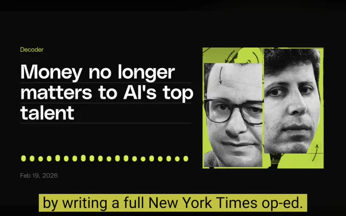 YouTube: Money no longer matters to AI's top talent | Decoder (Feb20)
