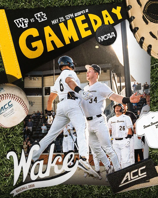 wake forest baseball gameday graphic